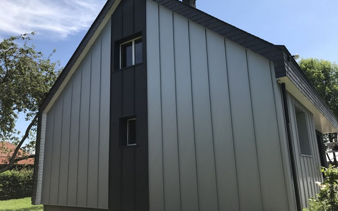 embelissement et Isolation par l’extérieur de 3 façades d'une maison des années 70