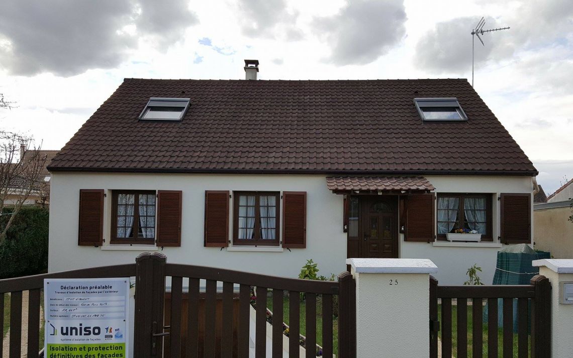 Isolation des façades d'une maison de plain-pied